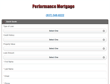 Tablet Screenshot of performancemortgageone.com